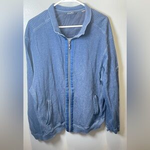 Tommy Bahama‎ Men's Full Zip Sweater Jacket Long Sleeve Pockets Size XL Blue